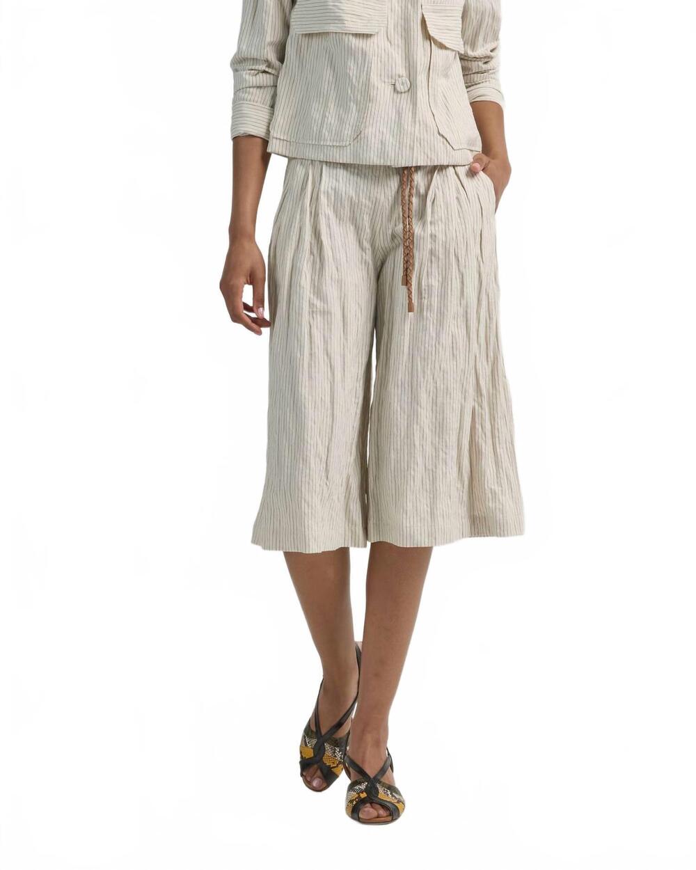 NEW ODEEH women's wide leg shorts in ivory
